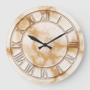 Marmorierte Wanduhr mit Cream-Druck
