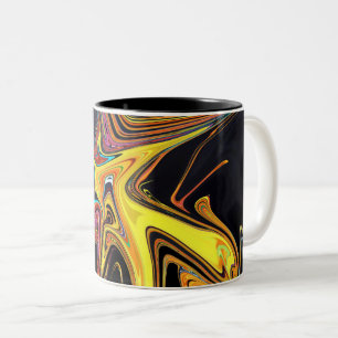 Marmoriertes abstraktes Portrait Zweifarbige Tasse