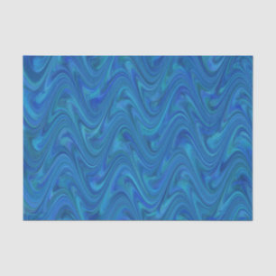 Marmoriertes Blau Grün Muster Seidenpapier