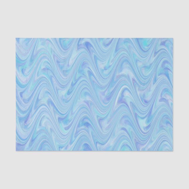 Marmoriertes Blau Lila Muster Seidenpapier (Vorderseite)