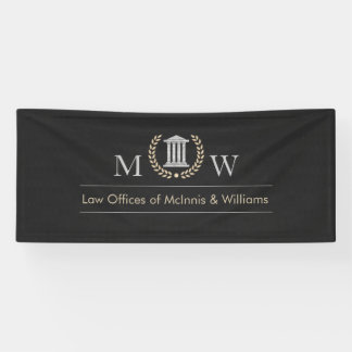 Marmoriertes monogrammiertes Gerichtsgebäude Banner