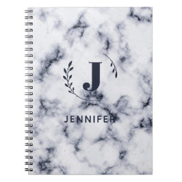 Marmoriertes Notizbuch mit individuellem Monogramm Notizblock