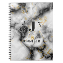 Marmoriertes Notizbuch mit individuellem Monogramm Notizblock