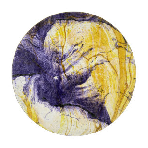 Marmoriertes Papier: Helle Acryl-Kunst Schneidebrett