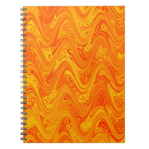 Marmorierung Orange Gelb Rot Muster Notizblock
