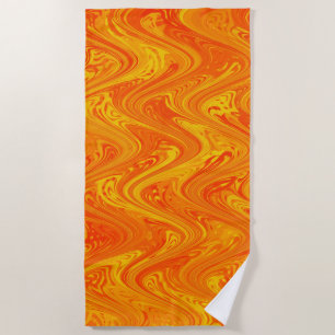 Marmorierung Orange Gelb Rot Muster Strandtuch