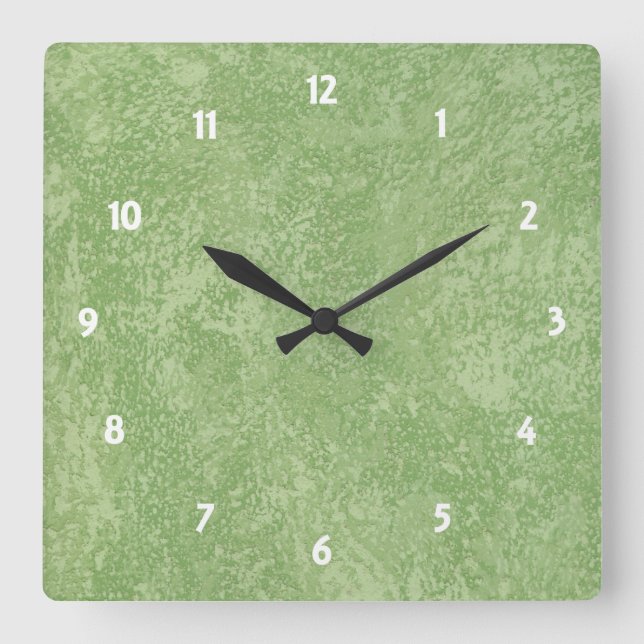Marmorino grüne Imitat-Endquadrat-Uhr Quadratische Wanduhr (Vorderseite)