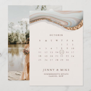 Marmorkalender Save the Date Einladung