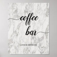 Marmorkalligrafie Script Coffee Bar Wedding Sign