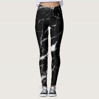 Marmorknackel Schwarz und Weiß Leggings