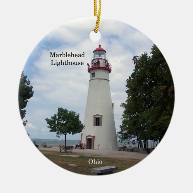 Marmorkopf Leuchtturmkreisverzierung Keramik Ornament (Vorne)
