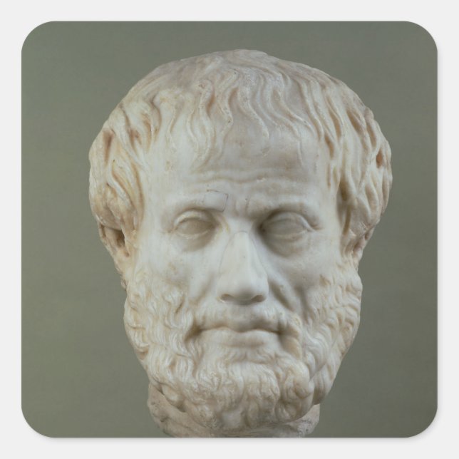 Marmorkopf von Aristoteles Quadratischer Aufkleber (Vorderseite)