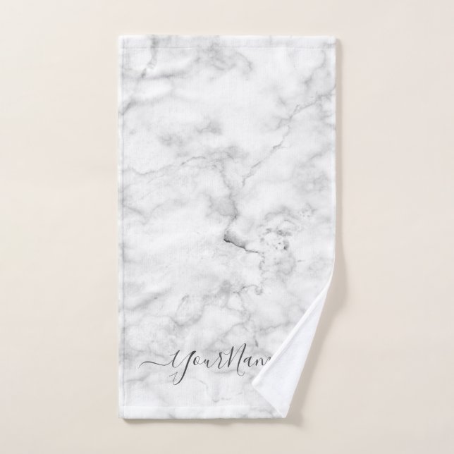 Marmorlook - elegant personalisiert handtuch (Handtuch)