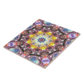Marmormandala in Relief farbenfroh blumengeschmück Fliese