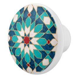 Marmormarmor, marokkanisches Mosaik, Aquamarin Keramikknauf