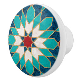 Marmormarmor, marokkanisches Mosaik, Aquamarin Keramikknauf