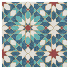 Marmormarmor, marokkanisches Mosaik, Aquamarin Stoff