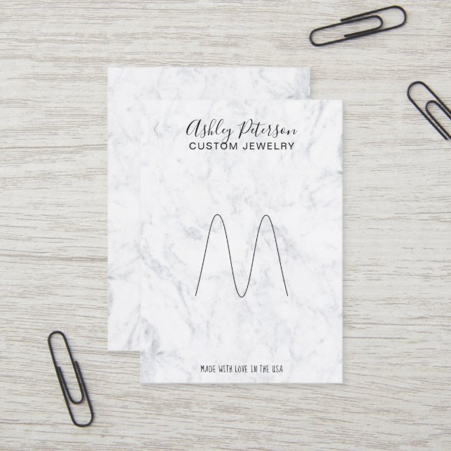 Marmorminimalistisches elegantes Schmuckring-Displ Visitenkarte (Vorderseite/Rückseite Beispiel)