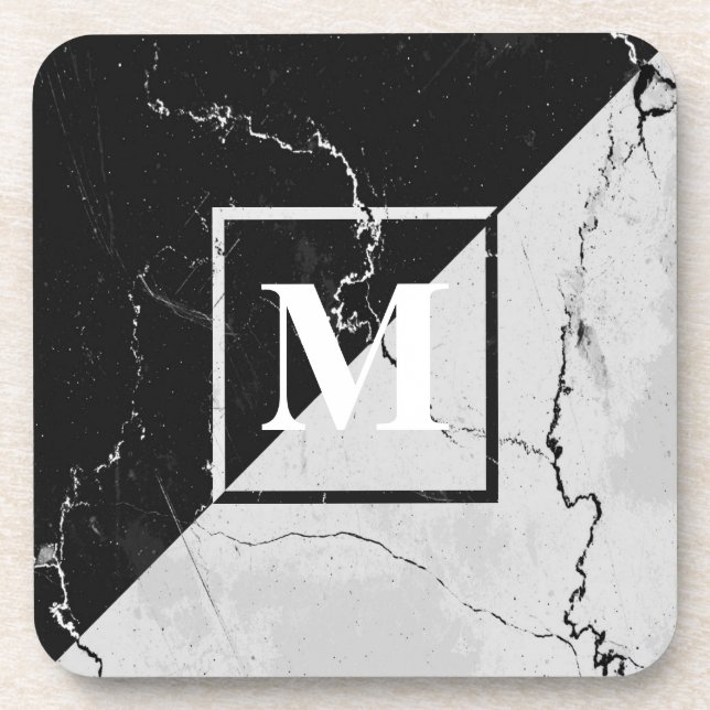 Marmormonogramm Getränkeuntersetzer (Vorderseite)