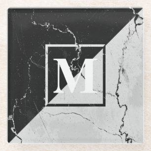 Marmormonogramm Glasuntersetzer