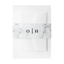 Marmormonogramm-Hochzeitseinladung Bauchband
