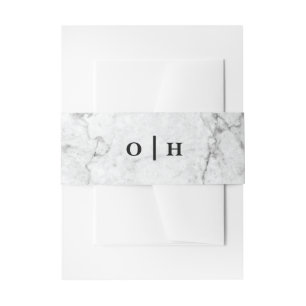 Marmormonogramm-Hochzeitseinladung Bauchband Einladungsbanderole