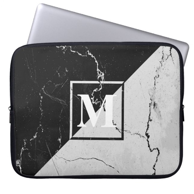 Marmormonogramm Laptopschutzhülle (Vorderseite)