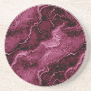 Marmormuster in dunklen Magenta und rosa Getränkeuntersetzer