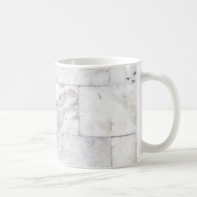 Marmormuster, weiß-braune Keramik Kaffeetasse (Rechts)