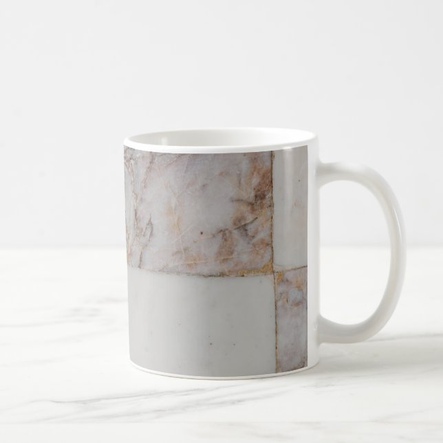 Marmormuster, weiß-braune Keramik Kaffeetasse (Rechts)