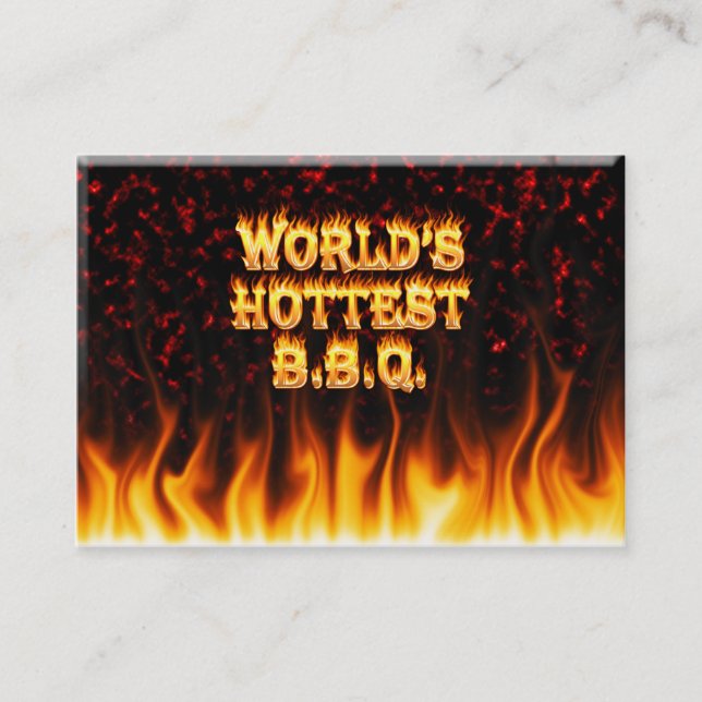 Marmorn heißestes GRILLEN-Feuer der Welt und Visitenkarte (Vorderseite)
