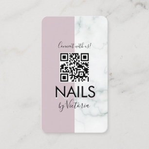 Marmornagel Salon Beauty Colorblock Blush QR Code  Visitenkarte