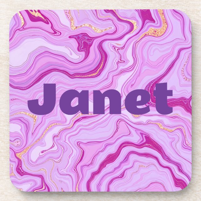 Marmorname Plastic Untersetzer Set (Vorderseite)