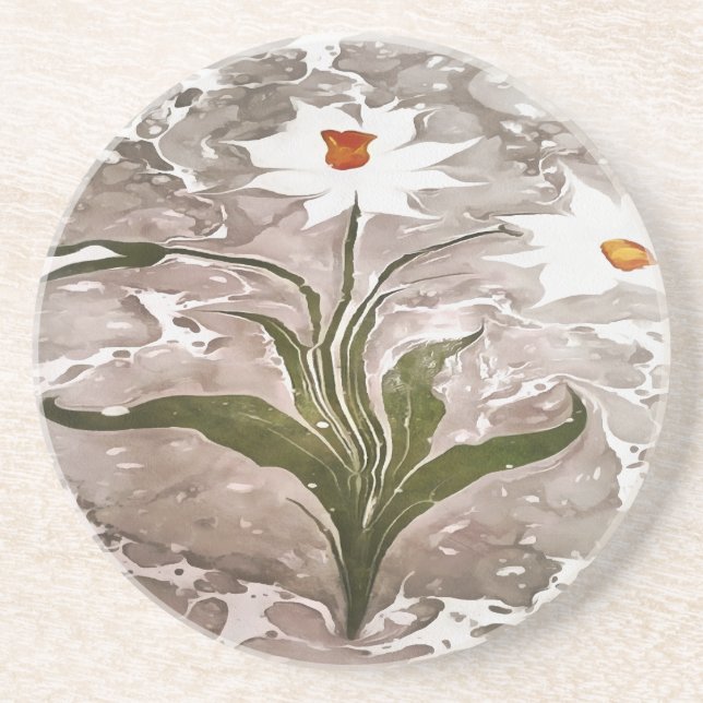 Marmornarzisse Sandstein Untersetzer (Vorne)