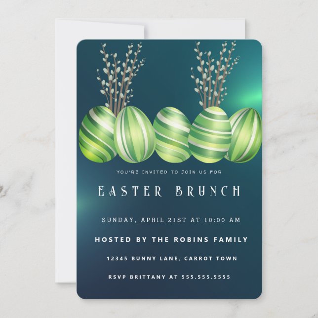 Marmoroster Niedliche Eier Einladung (Vorderseite)