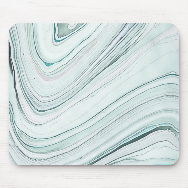 Marmorpapier, Aqua/Gray-Maus-Pad Mousepad (Vorne)