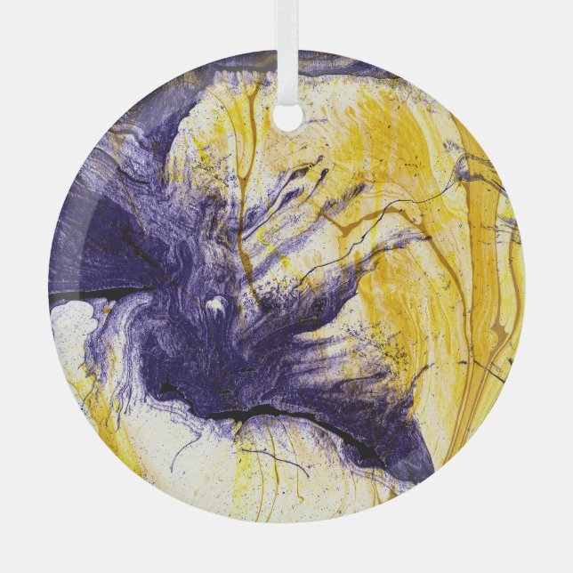 Marmorpapier: Helle Akrylkunst Ornament Aus Glas (Vorderseite)