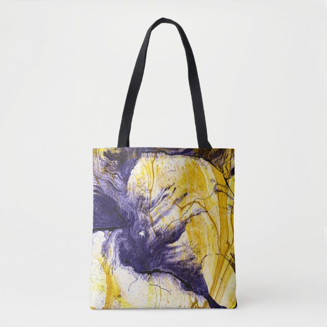 Marmorpapier: Helle Akrylkunst Tasche (Vorderseite)