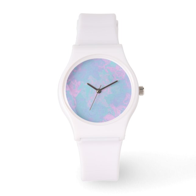 Marmorpastel Armbanduhr (Vorderseite)