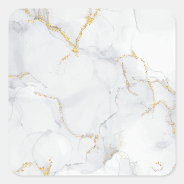 Marmorpastel Stone Texture Square Stickers (Vorderseite)