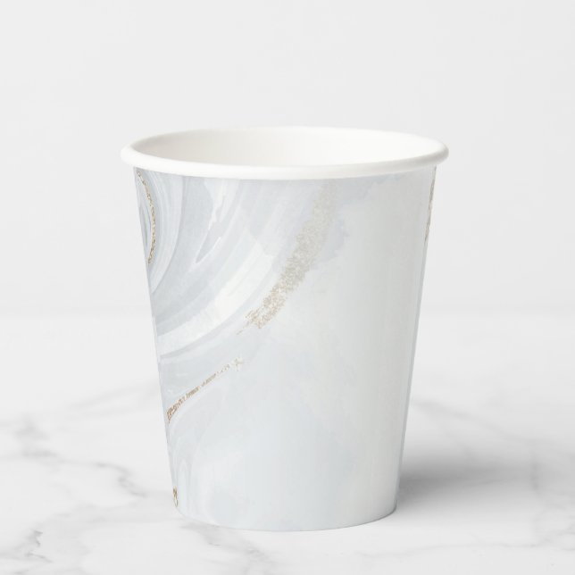 Marmorpastel Stone Textured 8oz Paper Cup Pappbecher (Vorderseite)