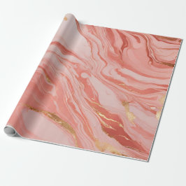 Marmorpfirsiche Rosa Rosa Gold Wrapping Paper Geschenkpapier