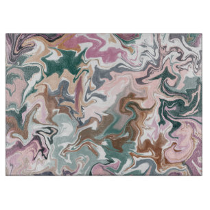 Marmorplatte Abstrakt grün und rosa Cutting Board Schneidebrett