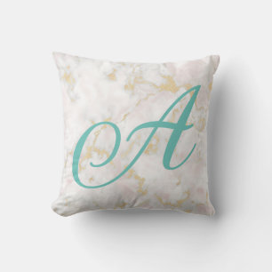 Marmorrosa goldfarbenes Muster Kissen Zubehör