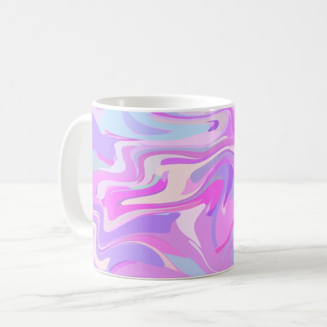 Marmorrosa Lila Türkis Kaffeetasse (Vorderseite Links)