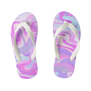 Marmorrosa Lila Türkis Kinderbadesandalen