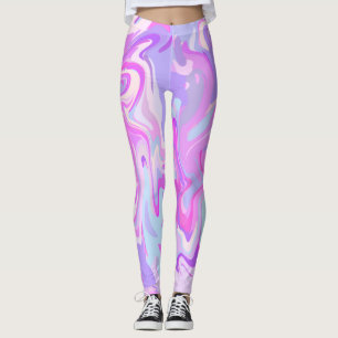 Marmorrosa Lila Türkis Leggings