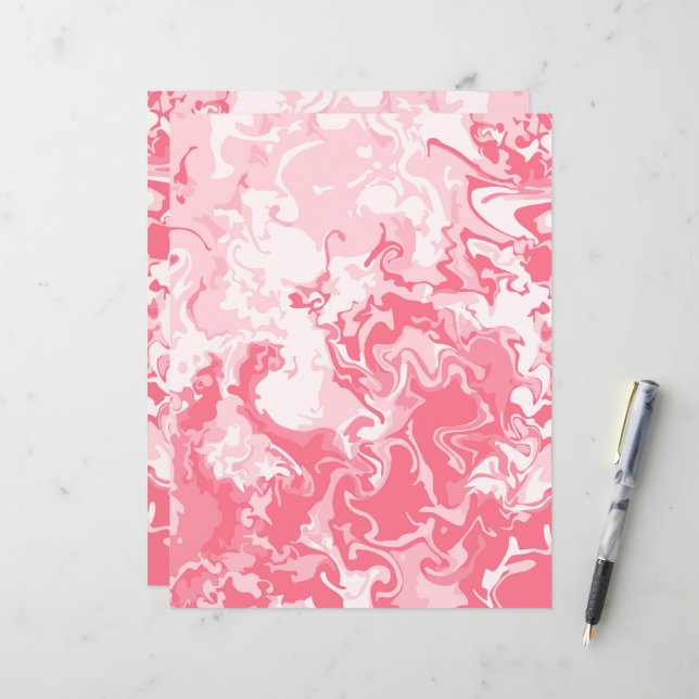 Marmorrosa Scrapbook Paper (Vorderseite/Rückseite Beispiel)