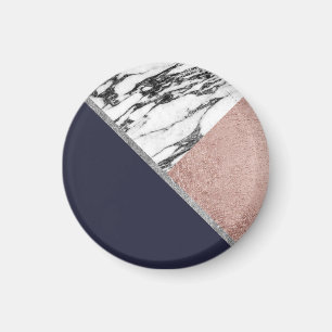 MarmorRosen-Goldmarine-Blau-Dreieck geometrisch Magnet