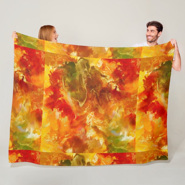 Marmorrot, orange, gold, gelb fleecedecke (Beispiel)
